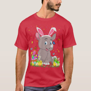 T-shirt Rhinocéros de Pâques Chasse aux oeufs de lapin Rhi