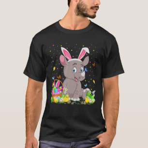 T-shirt Rhinocéros de Pâques Chasse aux oeufs de lapin Rhi