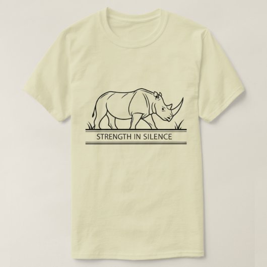 T-shirt Rhinocéros - Force Dans Le Silence (Design devant)
