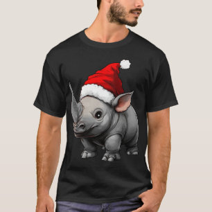 T-shirt Rhinocéros Noël / Père Noël Rhinocéros
