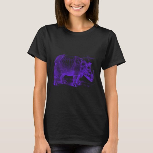 T-shirt Rhinoceros Renaissance Albrecht Durer en violet (Devant)