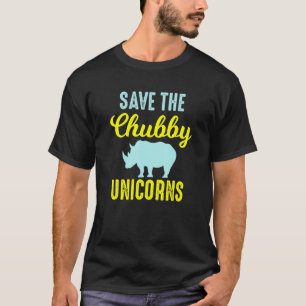 T-shirt Rhinoceros Sauver Chubby Unicorns Rhino Animal C