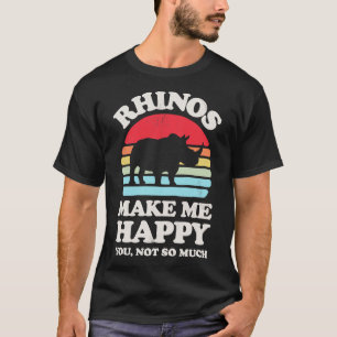 T-shirt Rhinos me rendre heureux Sunset Retro pour hommes 