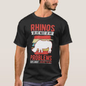 T-shirt Rhinos solve most of my problems Rhino (Devant)