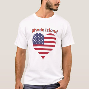 T-shirt Rhode Island American Flag Heart