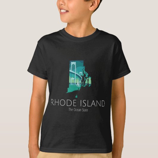 T-shirt Rhode Island Fière Devise De L'État Océan (Devant)