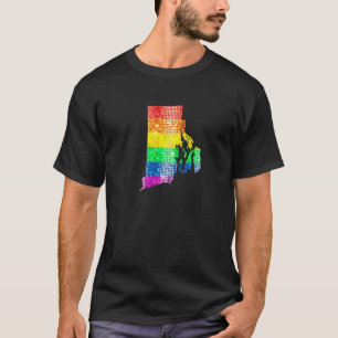 T-shirt Rhode Island Gay State Pride Rainbow Flag Carte Ga