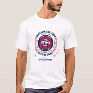 T-shirt Rhode Island State Circle Souvenir unique Blanc