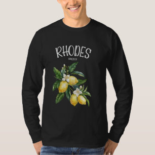 T-shirt Rhodes Citron Art Amoureux de Fruits Grecs Île de 