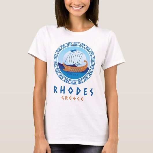 T-shirt Rhodes, Grèce Conception de navires grecs Femmes (Devant)