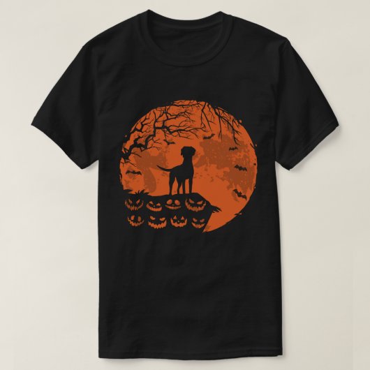 T-shirt Rhodesian Ridgeback AnAnd Moon Halloween Amoureux (Design devant)