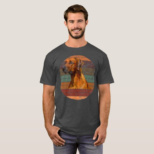 T-shirt Rhodesian Ridgeback Chien Cadeau Retro Sunset (Devant entier)