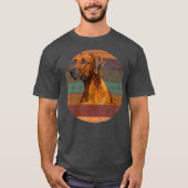 T-shirt Rhodesian Ridgeback Chien Cadeau Retro Sunset (Devant)