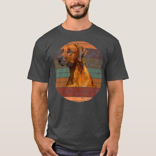 T-shirt Rhodesian Ridgeback Chien Cadeau Retro Sunset (Devant)
