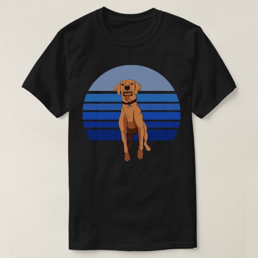 T-shirt Rhodesian Ridgeback Chien Retro Blue (Design devant)