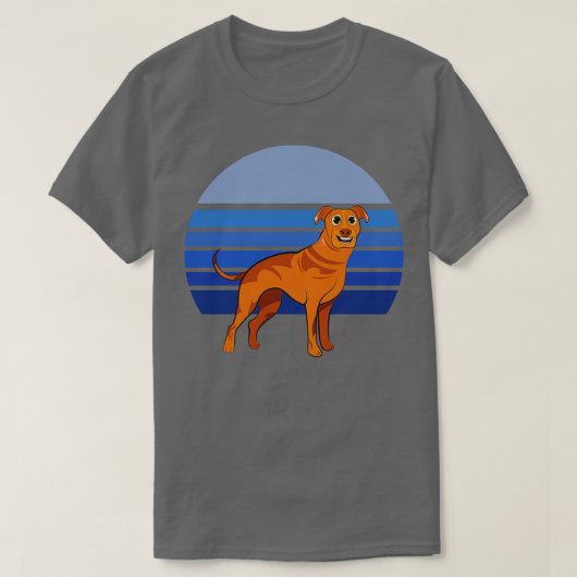 T-shirt Rhodesian Ridgeback Chien Retro Blue 1 (Design devant)