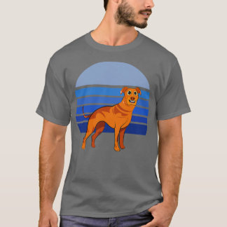 T-shirt Rhodesian Ridgeback Chien Retro Blue 1
