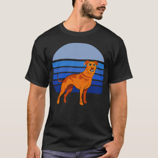 T-shirt Rhodesian Ridgeback Chien Retro Blue 2