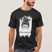 T-shirt Rhodesian Ridgeback Maman Messy Bun Leopard (Devant)