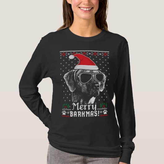T-shirt Rhodesian Ridgeback Merry Barkmas Christmas (Devant)