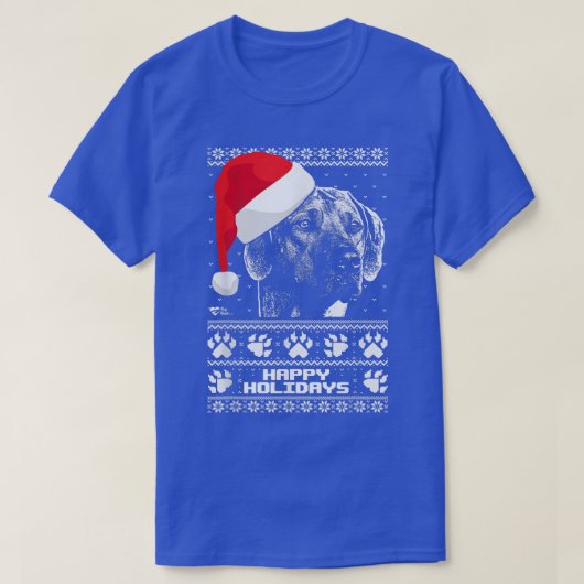 T-shirt Rhodesian Ridgeback mignon Joyeuses vacances Noël (Design devant)