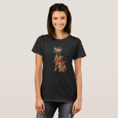 T-shirt Rhodesian Ridgeback Noël Arbre Lumière Pyjama Do (Devant entier)