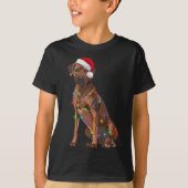 T-shirt Rhodesian Ridgeback Noël Lumières Noël Chien de No (Devant)