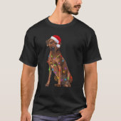 T-shirt Rhodesian Ridgeback Noël Lumières Noël Chien de No (Devant)