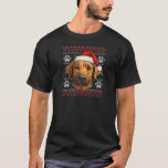 T-shirt Rhodesian Ridgeback Santa Hat Christmas Funny Chie<br><div class="desc">Rhodesian Ridgeback Santa Hat Noël Drôle Chien Maman Papa Raglan Baseball Tee</div>