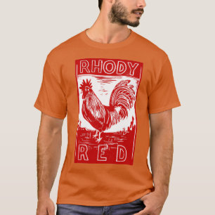 T-shirt Rhody Red Rooster original sculpté à la main linoc