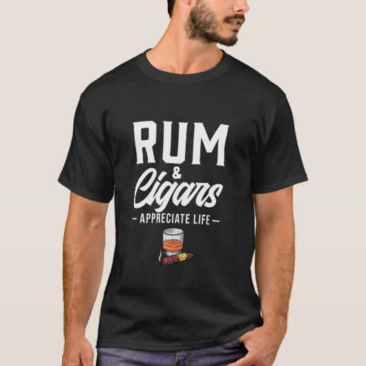 T-shirt Rhum des Caraïbes & Cigars cubains Cigar Smoke Rum (Devant)