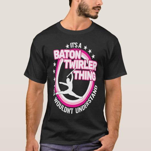 T-shirt rhythmic gymnastics  baton twirling retro for girl (Devant)