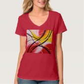 T-shirt Rhythms in Red, Abstract art Tee (Devant)