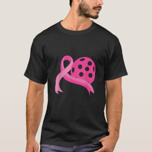 T-shirt Ribbon Coeur Rose Cute Pickleball Cancer du sein A