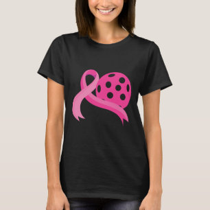 T-shirt Ribbon Coeur rose Pickleball Cancer du sein Décern