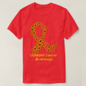 T-shirt Ribbon de tournesol jaune Sensibilisation au cance (Design devant)