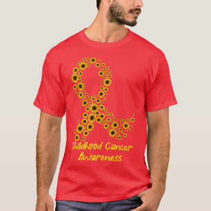 T-shirt Ribbon de tournesol jaune Sensibilisation au cance