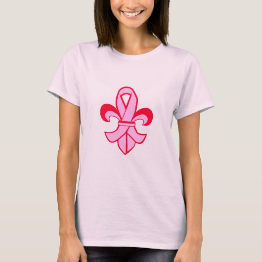 T-shirt Ribbon Fleur de Lis rose (Devant)