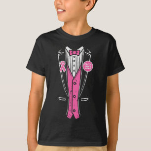 T-shirt Ribbon Tuxedo Sensibilisation au cancer du sein Ho