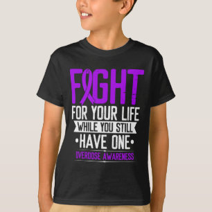 T-shirt Ribbon violet combat pour votre surdose de vie