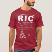 T-shirt RIC de l'aéroport international de Richmon (Devant)