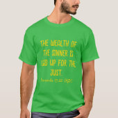T-shirt Richesse Pour Les Juste. Citron sur Kelly Green - (Devant)
