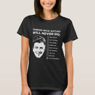 T-shirt Rick Astley ne fera jamais