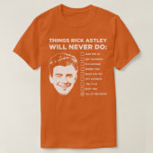T-shirt Rick Astley ne fera jamais (Design devant)