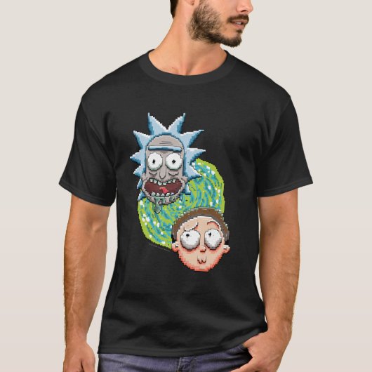 T-shirt RICK ET MORTY™ | Graphique de portail de pixels (Devant)