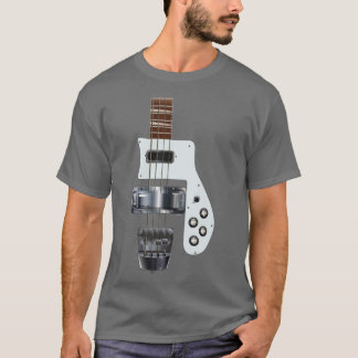 T-SHIRT RICKENBACKER BASS STYLE GUITAR DIGITAL ILLUSTRATIO