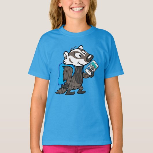 T-shirt Ricky Raccoon | Selfie Badger Boomer (Devant)
