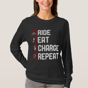 T-shirt Ride Eat Charge Répéter Funny E-Bike