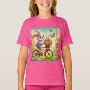 T-shirt Ride In Joy - Bunny Bicycle Tee