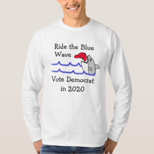 T-shirt Ride the Blue Wave Democrat Support Politique
